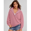 image:imageANRABESS Womens Oversized Sweatshirt Mock Neck Henley 2026 Fall OutfitsPink