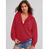 image:imageANRABESS Womens Oversized Sweatshirt Mock Neck Henley 2026 Fall OutfitsRed