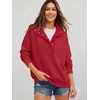 image:imageANRABESS Womens Oversized Sweatshirt Mock Neck Henley 2026 Fall OutfitsRed