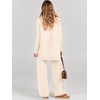 image:imageANRABESS Womens Oversized Turtleneck Sweater SetsBeige