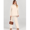 image:imageANRABESS Womens Oversized Turtleneck Sweater SetsBeige