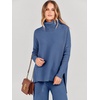image:imageANRABESS Womens Oversized Turtleneck Sweater SetsBlue