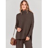 image:imageANRABESS Womens Oversized Turtleneck Sweater SetsChocola