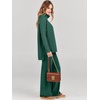 image:imageANRABESS Womens Oversized Turtleneck Sweater SetsDark Green