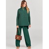 image:imageANRABESS Womens Oversized Turtleneck Sweater SetsDark Green