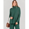image:imageANRABESS Womens Oversized Turtleneck Sweater SetsDark Green