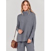 image:imageANRABESS Womens Oversized Turtleneck Sweater SetsDark Grey