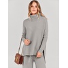 image:imageANRABESS Womens Oversized Turtleneck Sweater SetsGray Apricort
