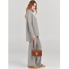 image:imageANRABESS Womens Oversized Turtleneck Sweater SetsGray Apricort