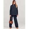 image:imageANRABESS Womens Oversized Turtleneck Sweater SetsNavy Blue