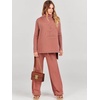 image:imageANRABESS Womens Oversized Turtleneck Sweater SetsRust