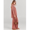 image:imageANRABESS Womens Oversized Turtleneck Sweater SetsRust