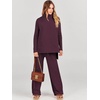 image:imageANRABESS Womens Oversized Turtleneck Sweater SetsWine Red