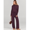 image:imageANRABESS Womens Oversized Turtleneck Sweater SetsWine Red