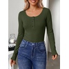 image:imageANRABESS Womens Thermal Shirts Henley Long Sleeve Fleece Tops Basic TeeArmy Green