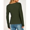 image:imageANRABESS Womens Thermal Shirts Henley Long Sleeve Fleece Tops Basic TeeArmy Green