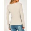 image:imageANRABESS Womens Thermal Shirts Henley Long Sleeve Fleece Tops Basic TeeBeige