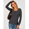 image:imageANRABESS Womens Thermal Shirts Henley Long Sleeve Fleece Tops Basic TeeGrey