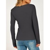 image:imageANRABESS Womens Thermal Shirts Henley Long Sleeve Fleece Tops Basic TeeGrey