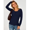 image:imageANRABESS Womens Thermal Shirts Henley Long Sleeve Fleece Tops Basic TeeNavy Blue