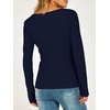 image:imageANRABESS Womens Thermal Shirts Henley Long Sleeve Fleece Tops Basic TeeNavy Blue