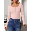 image:imageANRABESS Womens Thermal Shirts Henley Long Sleeve Fleece Tops Basic TeePink