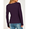 image:imageANRABESS Womens Thermal Shirts Henley Long Sleeve Fleece Tops Basic TeePurple