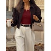 image:imageANRABESS Womens Thermal Shirts Henley Long Sleeve Fleece Tops Basic TeeRed