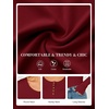 image:imageANRABESS Womens Thermal Shirts Henley Long Sleeve Fleece Tops Basic TeeRed