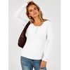 image:imageANRABESS Womens Thermal Shirts Henley Long Sleeve Fleece Tops Basic TeeWhite