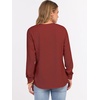 image:imageANRABESS Womens Waffle Knit Henley Top Long Sleeve ShirtsBirck Red