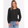 image:imageANRABESS Womens Waffle Knit Henley Top Long Sleeve ShirtsBlack