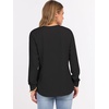 image:imageANRABESS Womens Waffle Knit Henley Top Long Sleeve ShirtsBlack