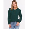 image:imageANRABESS Womens Waffle Knit Henley Top Long Sleeve ShirtsDeep Green