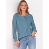 image:imageANRABESS Womens Waffle Knit Henley Top Long Sleeve ShirtsDusty Blue
