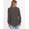 image:imageANRABESS Womens Waffle Knit Henley Top Long Sleeve ShirtsLight Brown