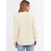 image:imageANRABESS Womens Waffle Knit Henley Top Long Sleeve ShirtsParchment