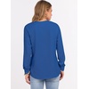 image:imageANRABESS Womens Waffle Knit Henley Top Long Sleeve ShirtsRoyal Blue