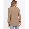 image:imageANRABESS Womens Waffle Knit Henley Top Long Sleeve ShirtsTan