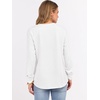 image:imageANRABESS Womens Waffle Knit Henley Top Long Sleeve ShirtsWhite
