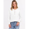 image:imageANRABESS Womens Waffle Knit Henley Top Long Sleeve ShirtsWhite