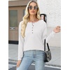 image:imageANRABESS Womens Waffle Knit Henley Top Long Sleeve ShirtsWhite