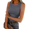 image:imageANRABESS High Neck Ribbed Tank Tops for Women Sleeveless Summer TopsDeep Gray