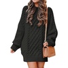 image:imageANRABESS Sweater Dress for Women Oversized Cable Knit Fall Long SleeveBlack