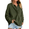 image:imageANRABESS Womens Oversized Sweatshirt Mock Neck Henley 2026 Fall OutfitsArmy Green