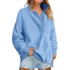 image:imageANRABESS Womens Oversized Sweatshirt Mock Neck Henley 2026 Fall OutfitsBright Blue