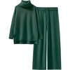 image:imageANRABESS Womens Oversized Turtleneck Sweater SetsDark Green