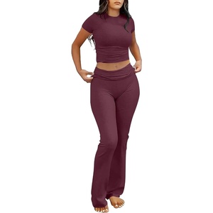 image:imageANRABESS 2 Piece Lounge sets for WomenBurgundy