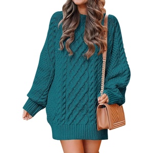 image:imageANRABESS Sweater Dress for Women Oversized Cable Knit Fall Long SleeveOpal