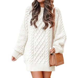 image:imageANRABESS Sweater Dress for Women Oversized Cable Knit Fall Long SleeveWhite